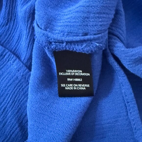 Torrid Blouse Womens 0 Blue V Neck Boho Classic Preppy Vacation Evening - Picture 7 of 9